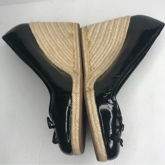 Coach Black Patent Leather Ireland Espadrille Wedge - Picture 3 of 11